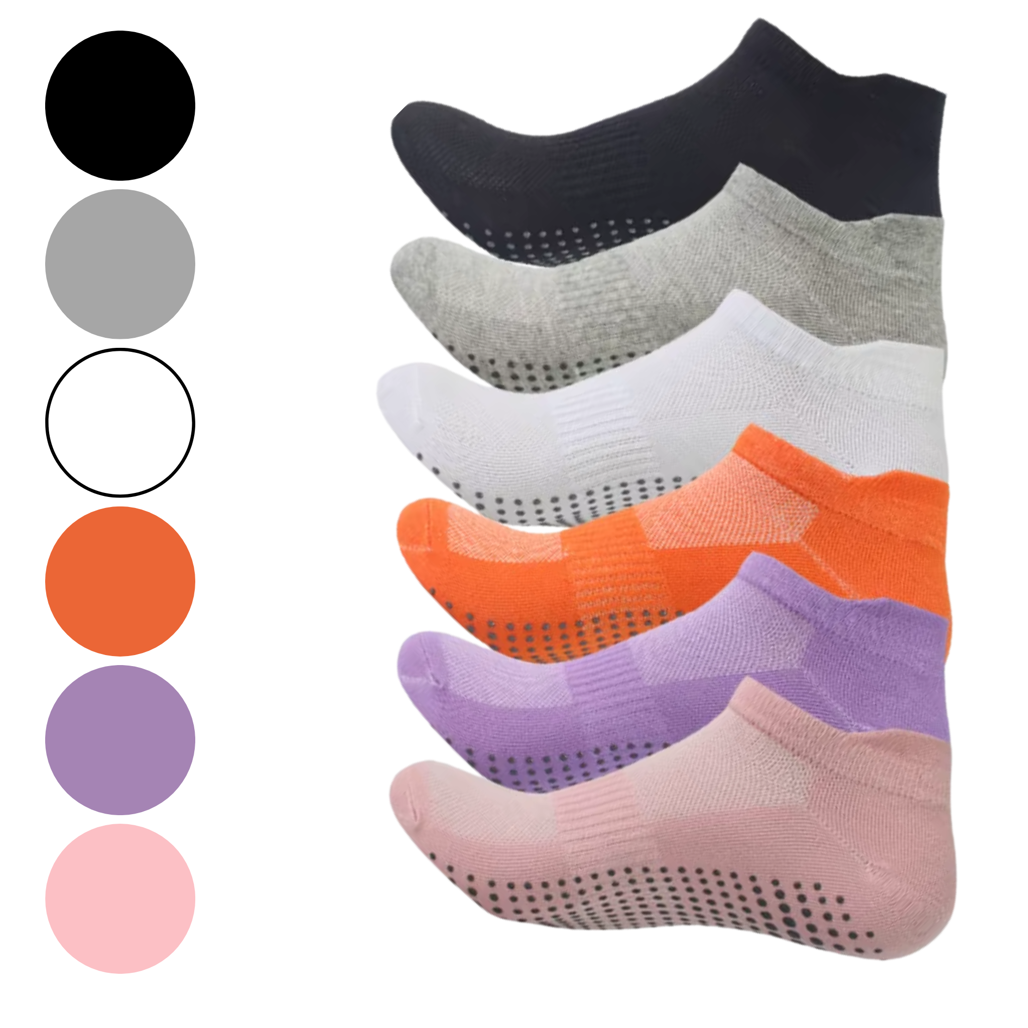 Asara 5 Pairs Non-Slip Yoga Socks