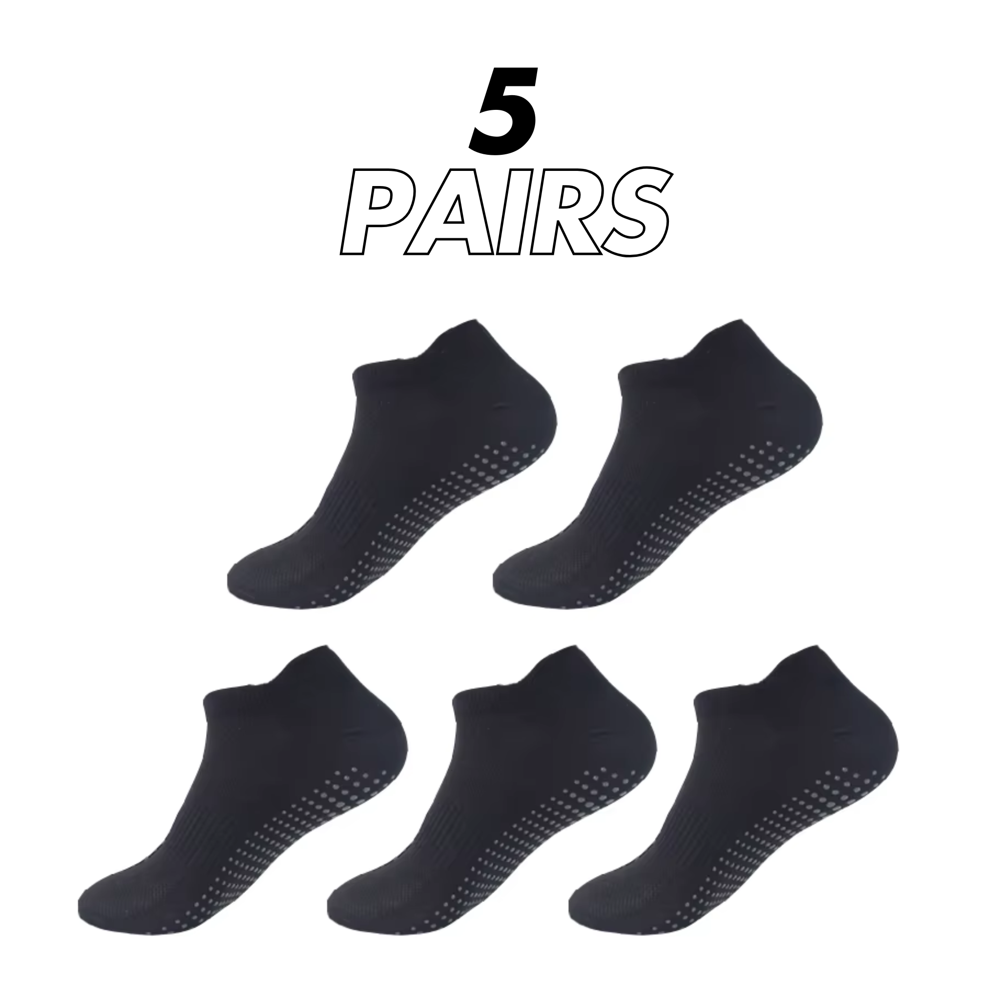 Asara 5 Pairs Non-Slip Yoga Socks