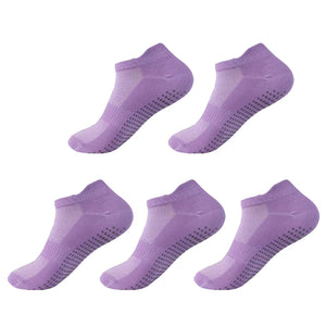 Asara 5 Pairs Non-Slip Yoga Socks